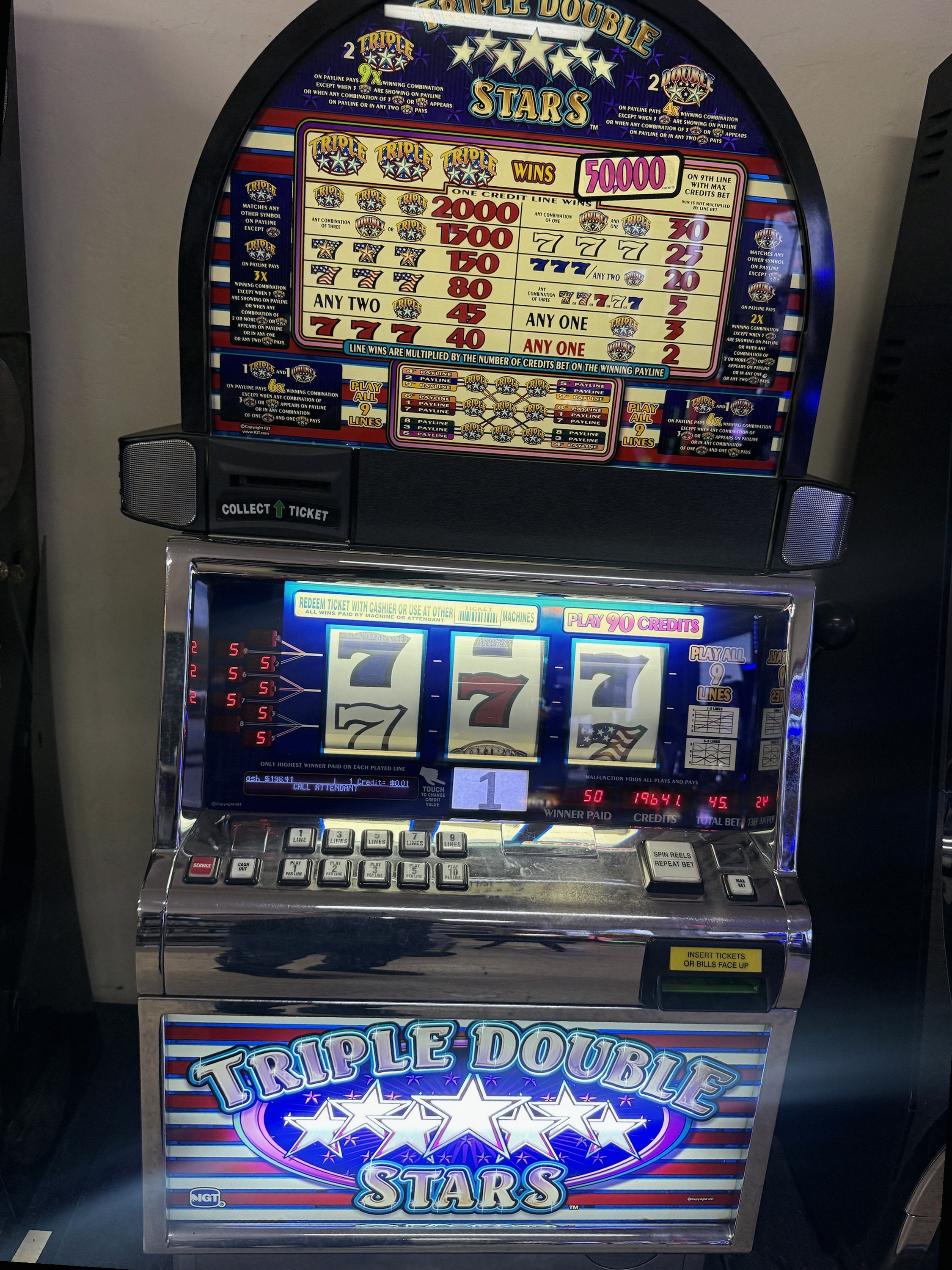 IGT S2000 Reel Spinner Triple Double Stars